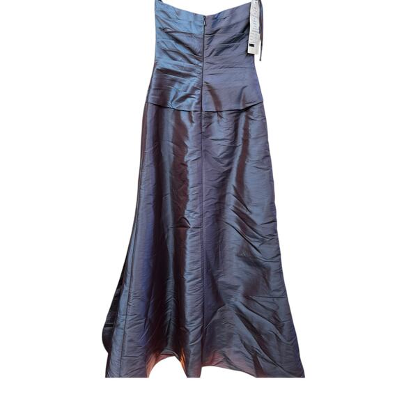 BILL LEVKOFF Iridescent Strapless Ruched Taffeta Dress | Sz 8, Blue NWT - Picture 10 of 16